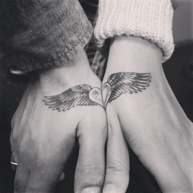 wings of love matching tattoos