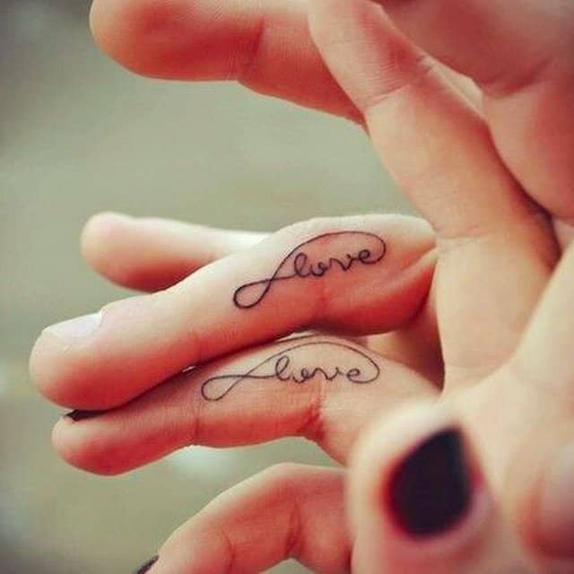 finger tattoos for matching couple