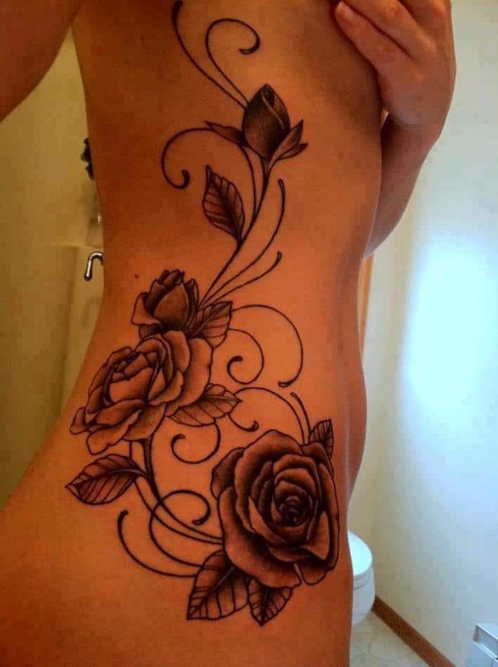 Side Tattoo of Roses 