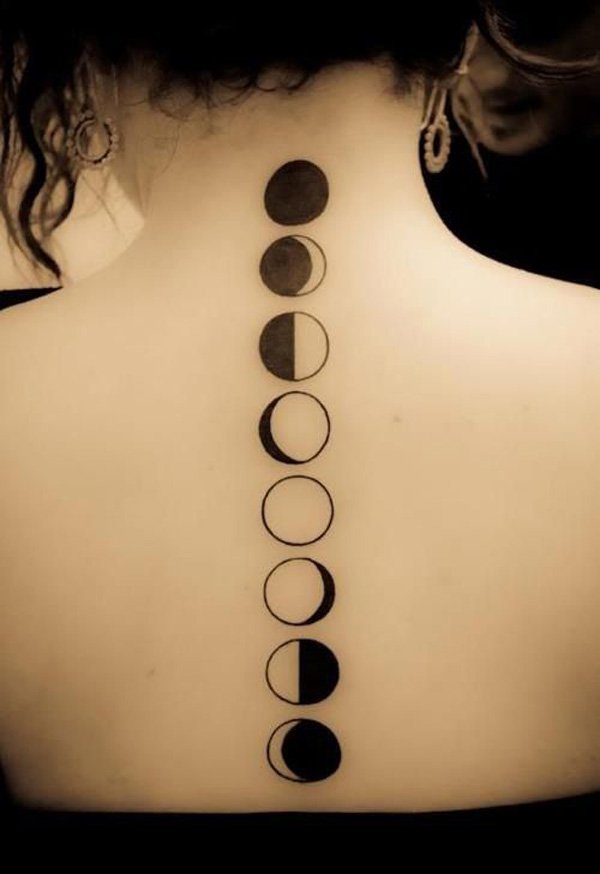 Moon’s Cycle tattoo idea for girl 