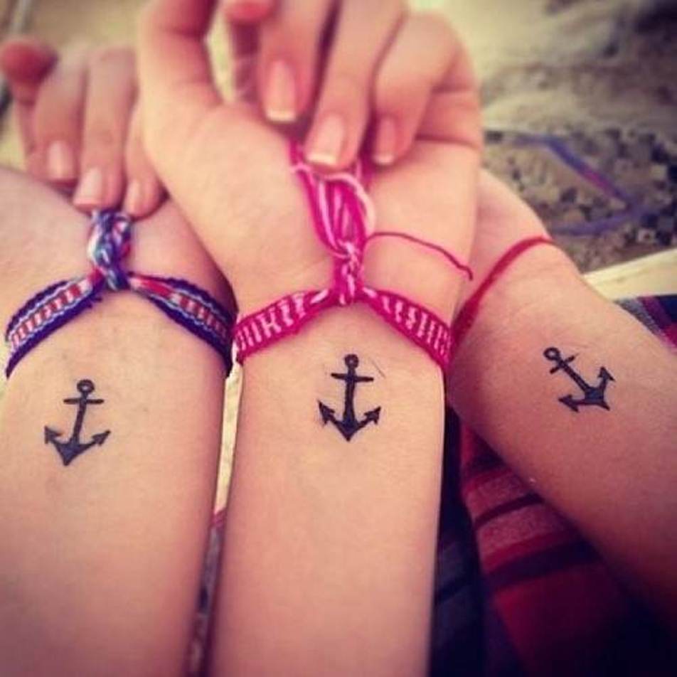 Anchored Together with best friend matching tattoos