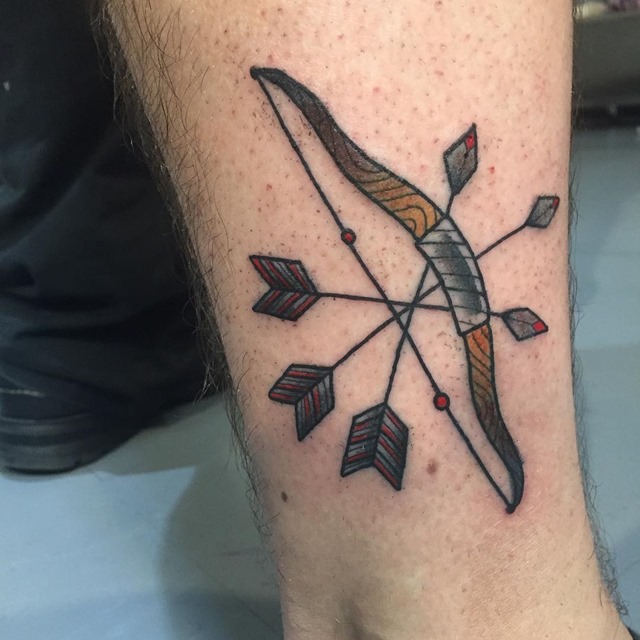 bow and arrows to shoot tattoo