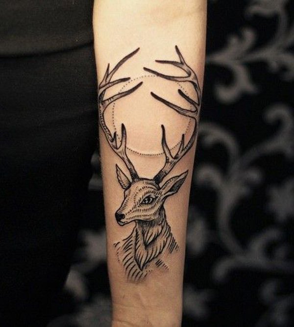 antelope forearm tattoos for women