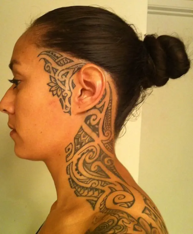 extended neck tattoo design