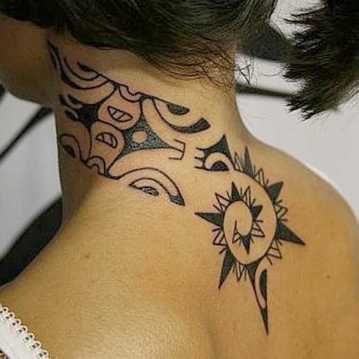 creative neck tattoos for women