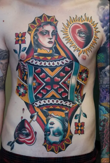 duality queen of hearts tattoo
