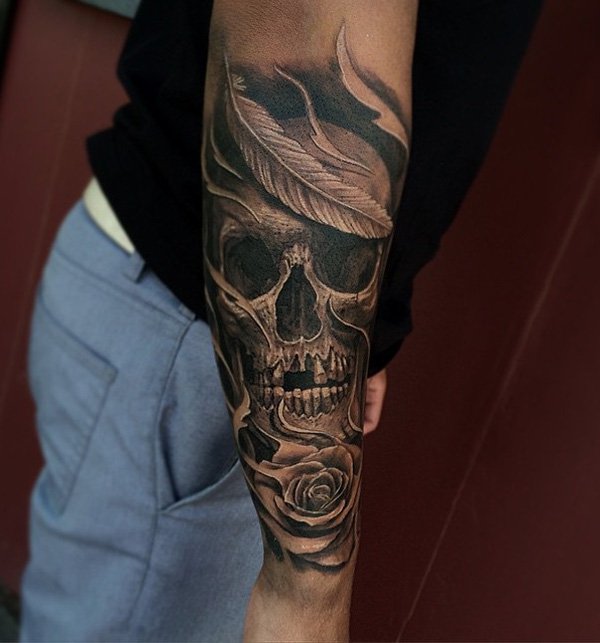 skull tattoos for men sleeves