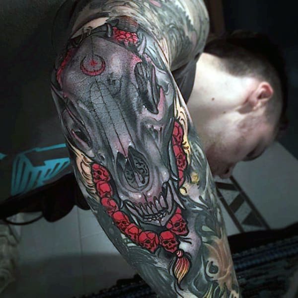 skull arm tattoos for men