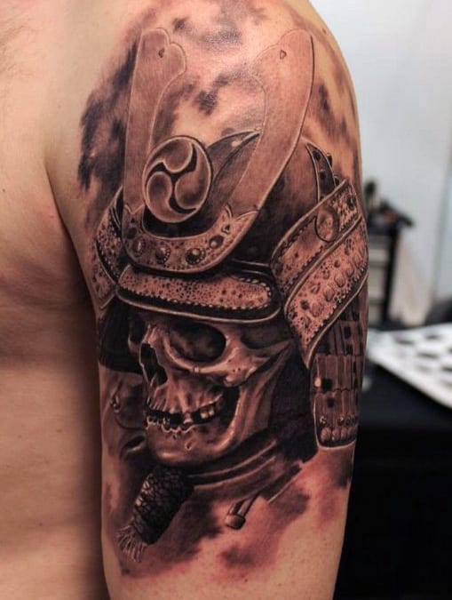 fallen pirate skull tattoos for men