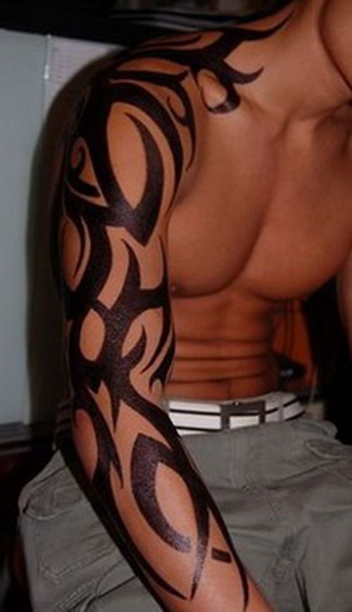 Full Arm Tribal Tattoo for men