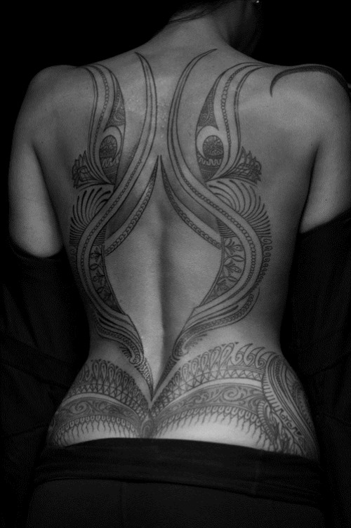 back tattoos with tribal pattern