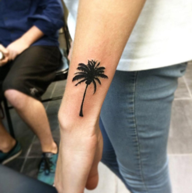 Tiny Palm wrist tattoos for men