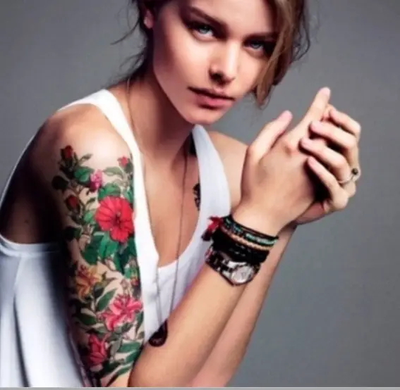 floral half sleeve tattoos