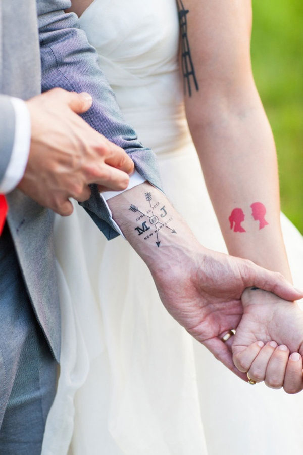 just married matching tattoos