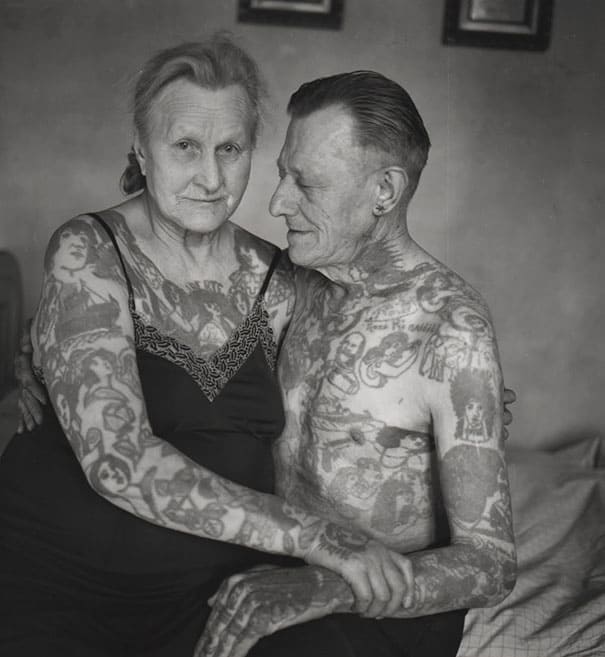 Old People with Tattoos For Love