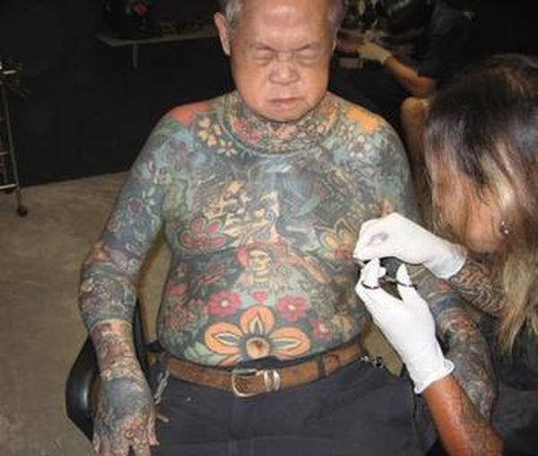 full body tattoo idea for old men 