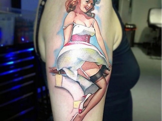 A Sailor's Pin Up Girl Tattoo idea 