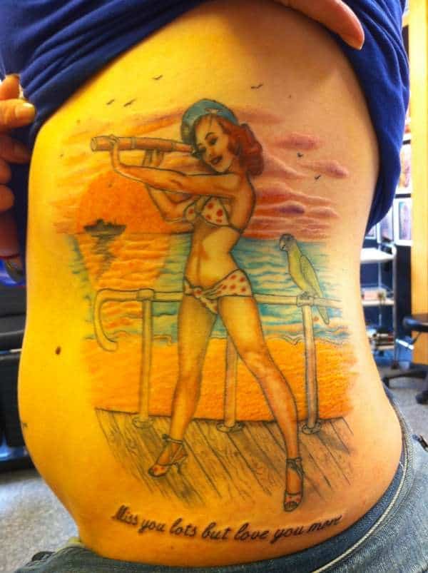 nice Her Lonely Sailor tattoo idea for girl