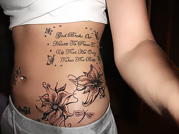 Cute Side Tattoo with Quotes
