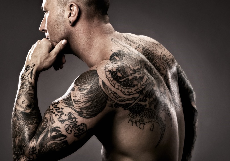 sleeve tattoos for men with back tattoo