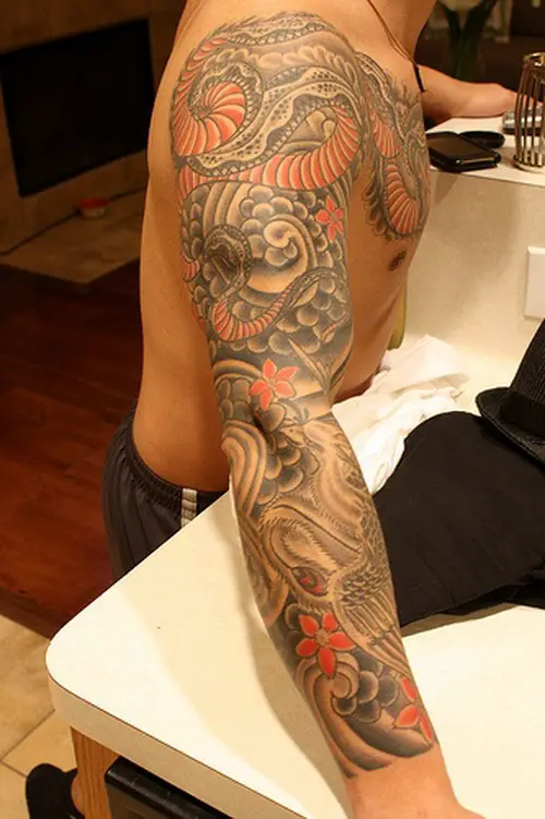 island life in sleeve tattoo for men