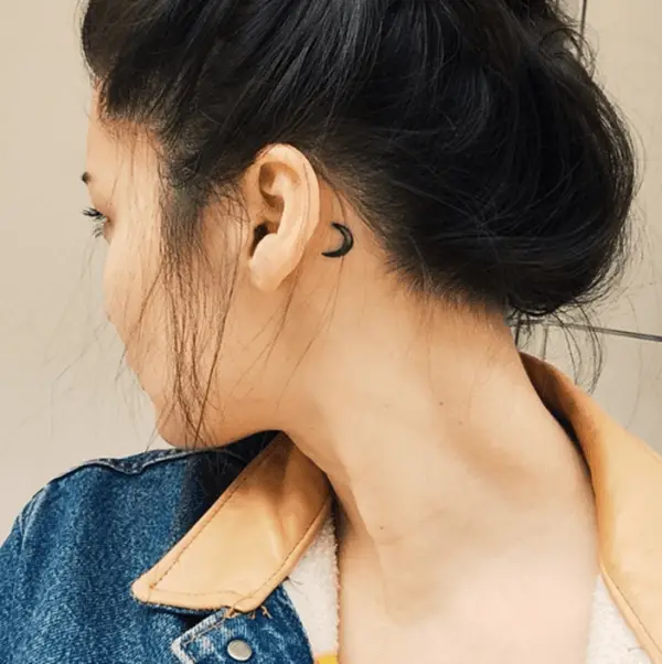 The Hidden Crescent Moon tattoo for women 