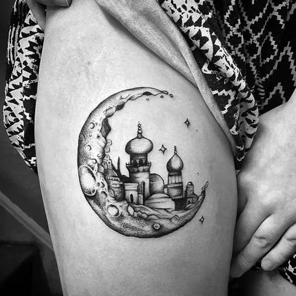 girl Palace in the Moon tattoo art 