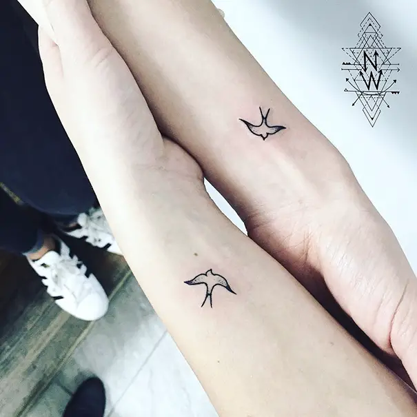bff tattoos with birds