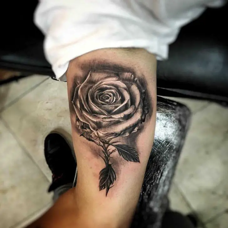 The Tattoo Den  Stylised Rose on front of bicep Tattoo  Facebook