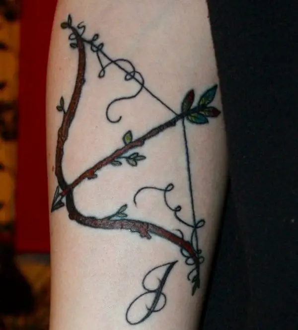 RUSTIC BOW AND ARROW TATTOO