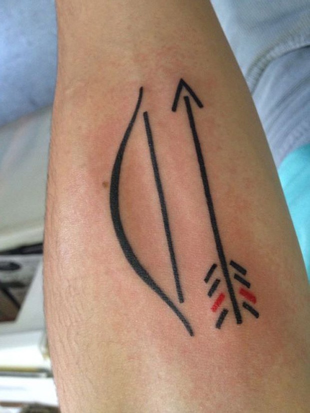 bow and arrow tattoo