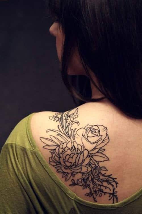 flower shoulder tattoo for girls