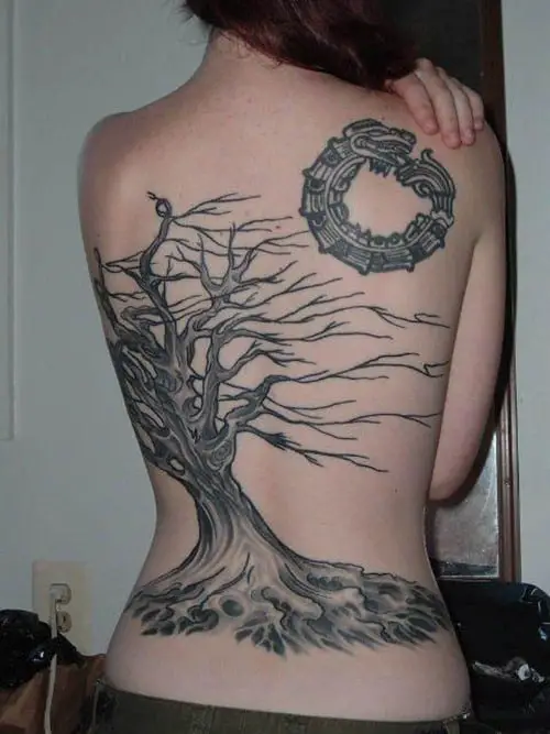 dramatic cool back tattoo for girls
