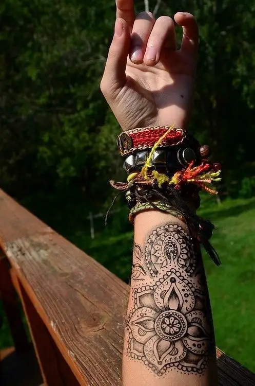 mandala forearm tattoos for women