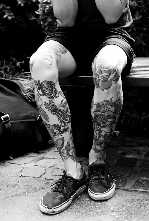 50 Traditional Leg Tattoos For Men  Old School Design Ideas