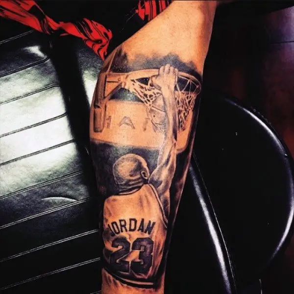 michael jordon leg tattoos for men