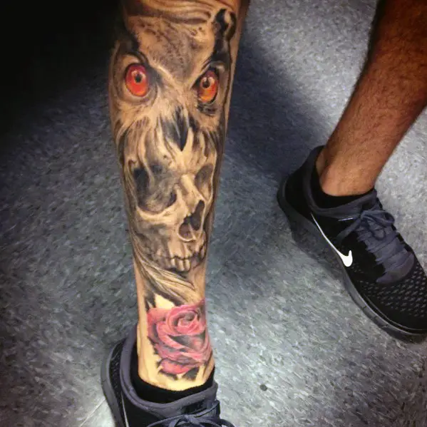freaky leg tattoos for men