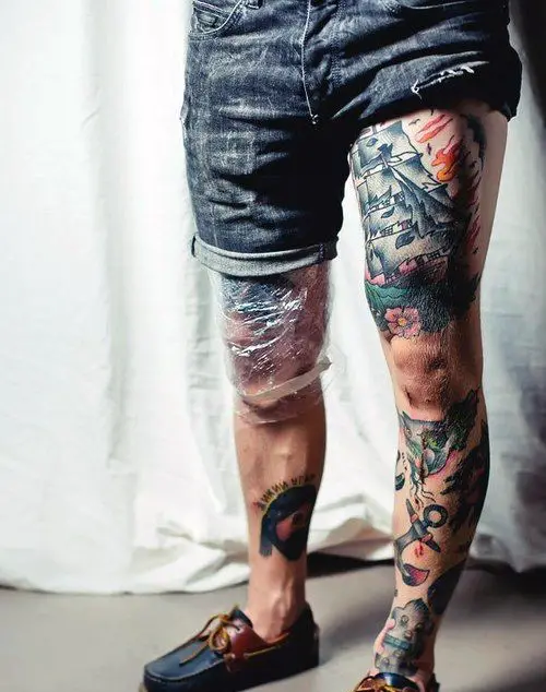 men leg tattoos