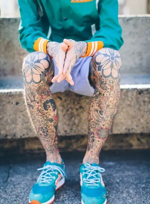 fusion in leg tattoos for men
