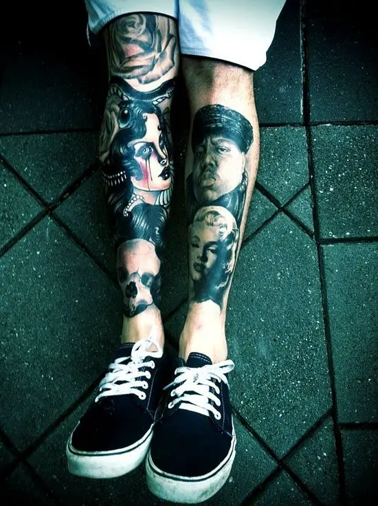 justin timberlake leg tattoos