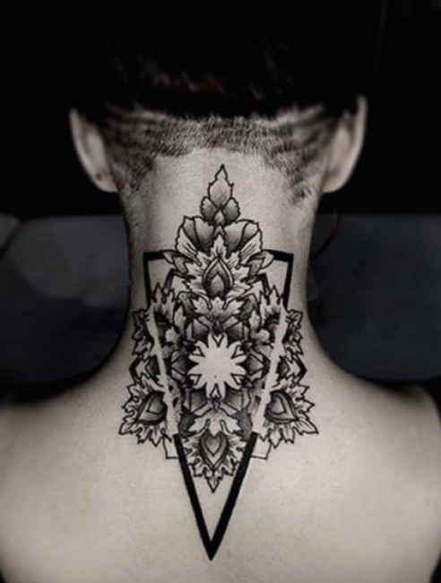 ornate design for neck tattoos