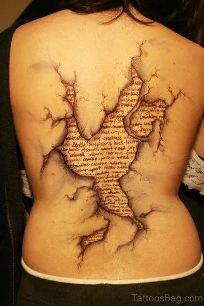 Full Back off the map tattoo for women 