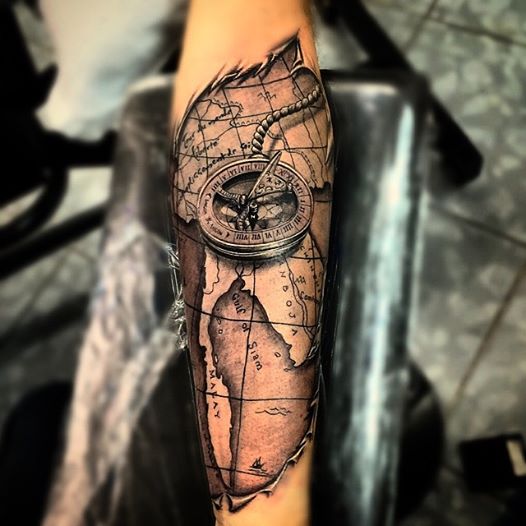World Map Tattoo Ideas For Those Who Love To Travel 