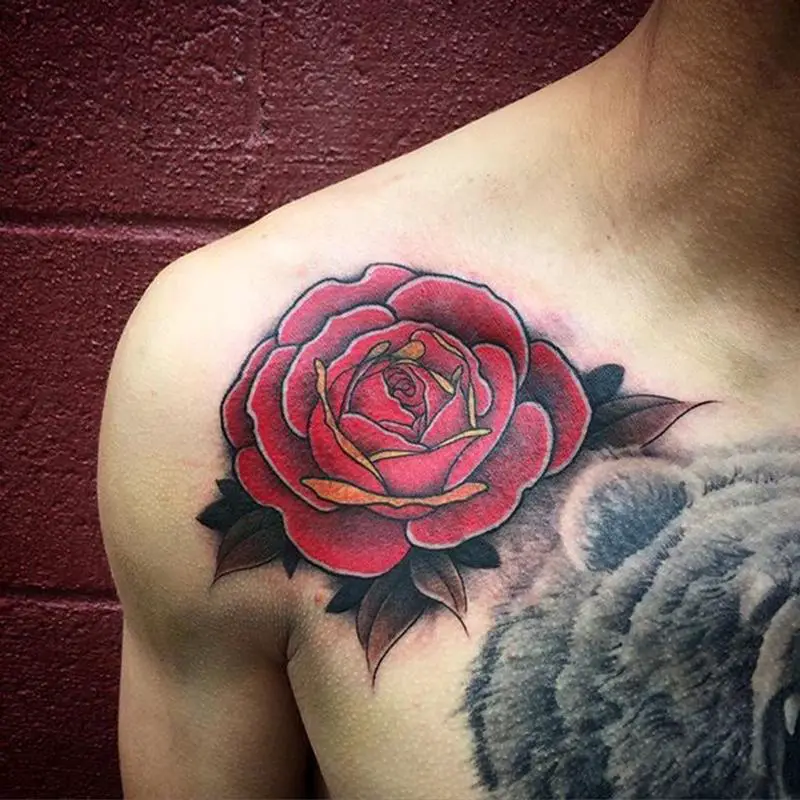 25 Blazing Hot Rose Tattoos for Men TattoosDesignIdea