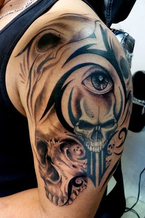 skull tattoos for men sleeves