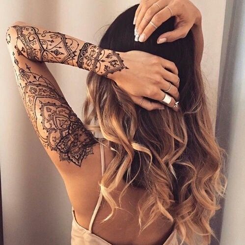 mandala full-sleeve tattoos for girls
