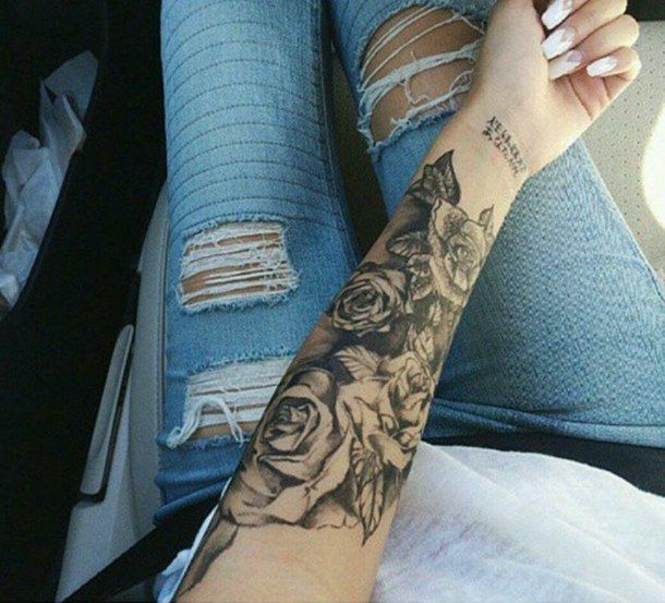 bloom sleeve tattoos for girls