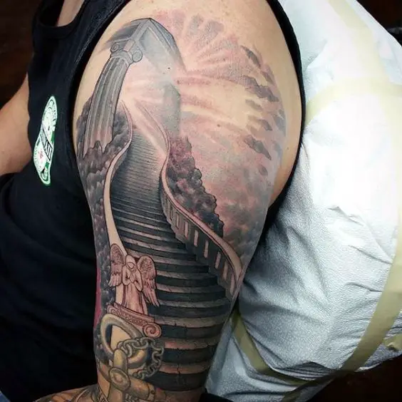 stairway to heaven tattoo half sleeve