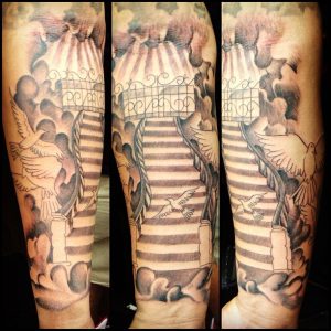 30 Deeply Spiritual And Majestic Stairway To Heaven Tattoos Ideas