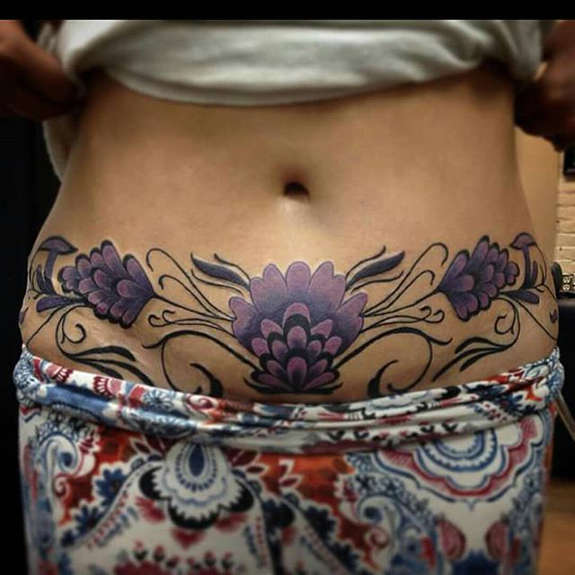 cover up lower stomach tattoos for girls